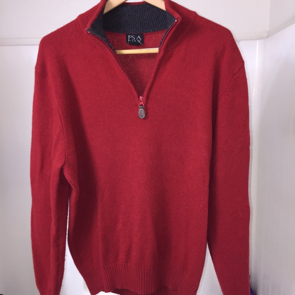 Jos A Bank Red Lambs wool seater